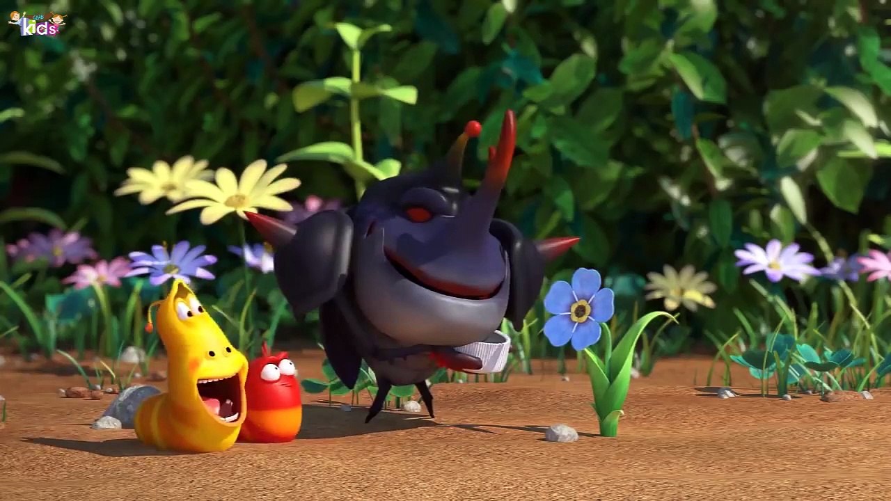 watch the cartoon video of mike and turbo helping a cockroach to save the food