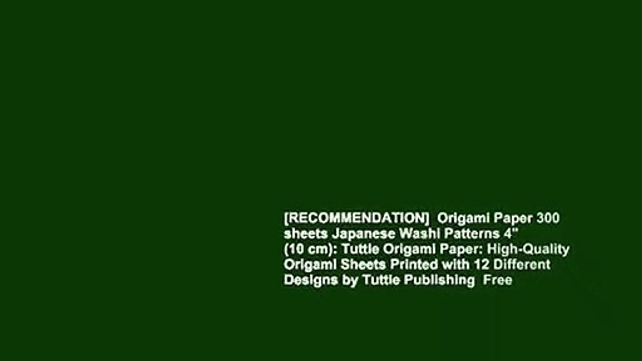 [RECOMMENDATION]  Origami Paper 300 sheets Japanese Washi Patterns 4  (10 cm):