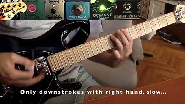 Downstrokes guitar practice 4 hard rock & heavy metal style - exercise for downstroking in the hard or heavy style