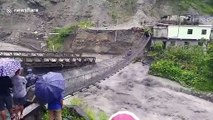 Bridge collapses in Nepal due to severe flooding