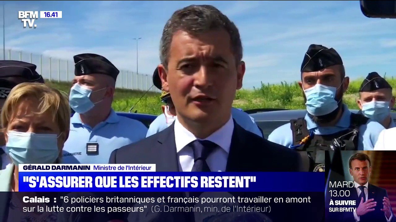 Gérald Darmanin à Calais veut "s'assurer que les effectifs [de police] restent sur place"