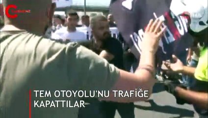Failin bulunması isteğiyle TEM'i trafiğe kapattılar!