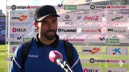 Declaraciones del jugador de Osasuna Enric Gallego tras vencer al Celta en El Sadar