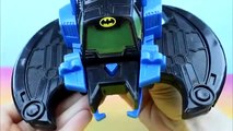 Imaginext Batwing Batman saves Caillou & Prince Wednesday from Joker Riddler Penguin & K Croc