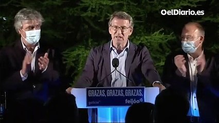 Feijóo celebra la mayoría absoluta en Galicia