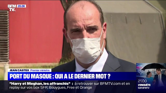 Jean Castex confirme que la question de développer l'usage et le port du masque est à l'étude, en particulier dans les lieux clos
