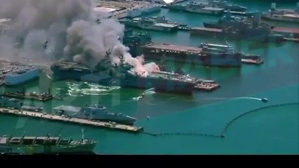 ABD uçak gemisinde patlama! Yaralı askerler var