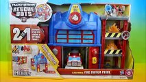 Transformers Rescue Bots Electronic Fire Station Prime Optimus Prime