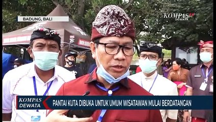 Pantai Kuta Sudah DIbuka Untuk Umum, Wisatawan Mulai Berdatangan