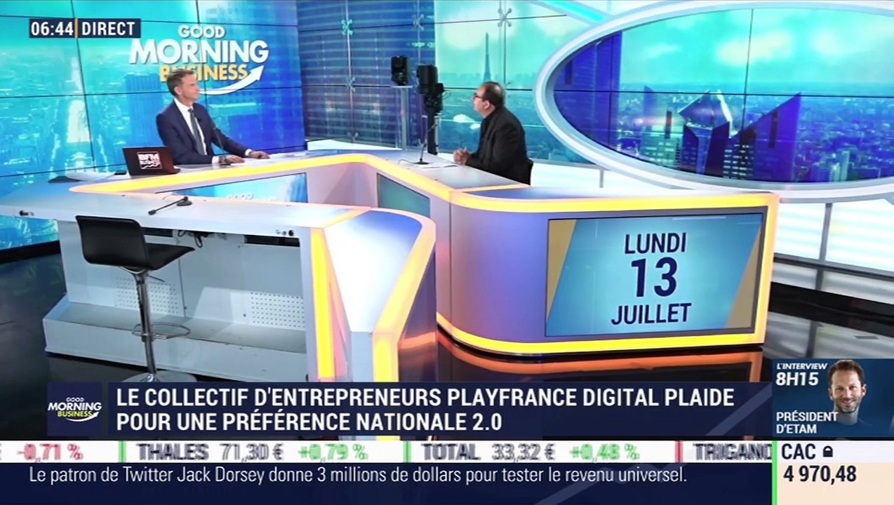 Alain Garnier (Jamespot) : Le collectif d'entrepreneurs Playfrance Digital Plaide pour une préférence nationale 2.0 - 13/07