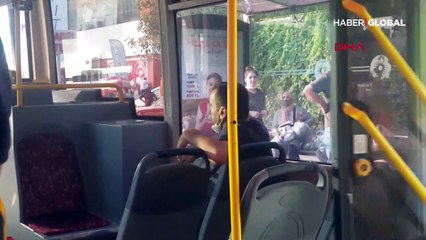 Otobüste 'maske' tartışması kamerada