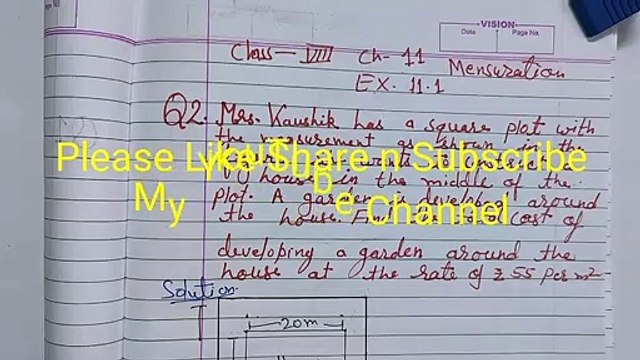 NCERT Solutions Class8 Chapter 11 Mensuration Exercise 1.1 Q. 2 After School Tuition Classes