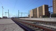 A freight train crossing through railway station Pazardjik