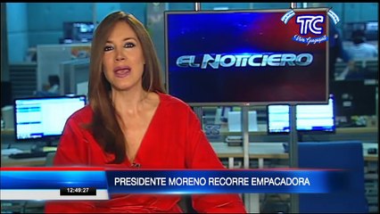 Presidente Lenin Moreno constata normas biosanitarias en empacadora de camarones