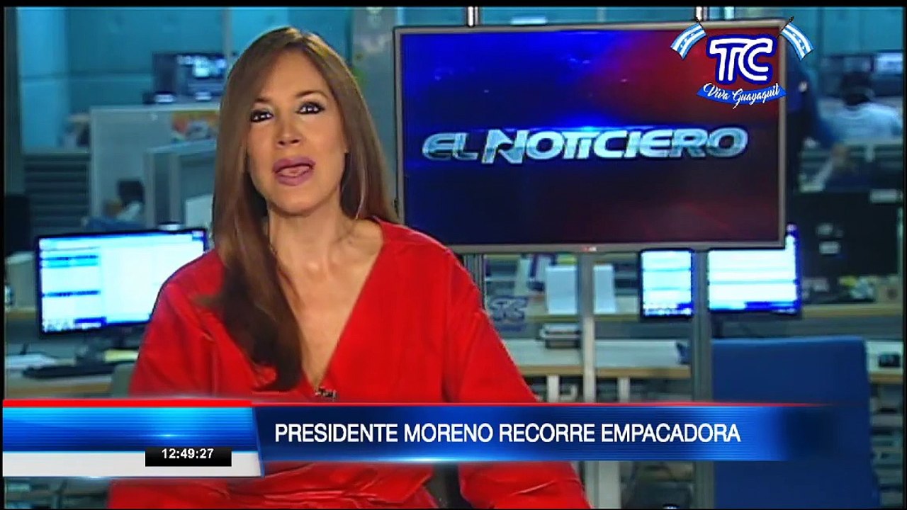 Presidente Lenin Moreno constata normas biosanitarias en empacadora de camarones