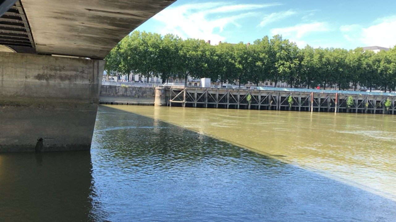 Bizarre cette fuite d’eau claire sous le pont Anne-de-Bretagne