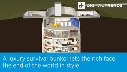 A luxury survival bunker lets the rich face the end of the world in style.
