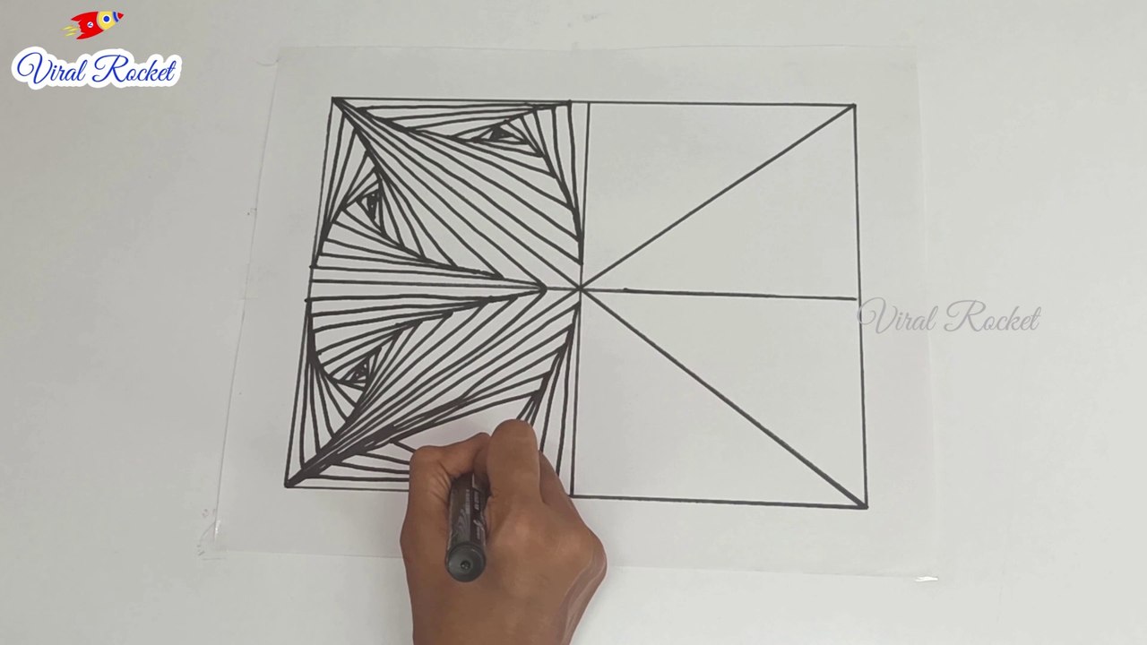 Line Illusion | Satisfying Spiral Drawing | Abs...