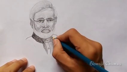 Modi Drawing _Narendra Modi Drawing sketch _ INDIA prime minister modi drawing