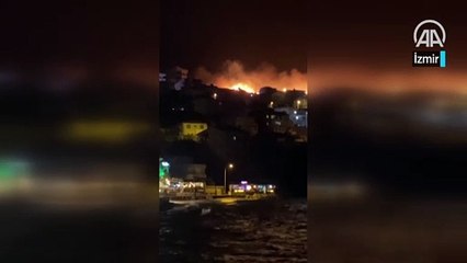 İzmir'de makilik alanda yangın