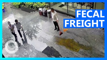 Chinese Man Caught Flinging a Bag of Poo At Restaurant