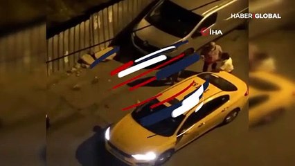 İstanbul'da taksici terörü kamerada! Müşterisini 2 yumrukla yere serdi