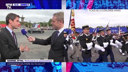 Gabriel Attal (porte-parole du gouvernement): "Emmanuel Macron a souhaité rendre hommage pour ce 14-juillet à tous ceux qui se sont mobilisés pendant l'épidémie"