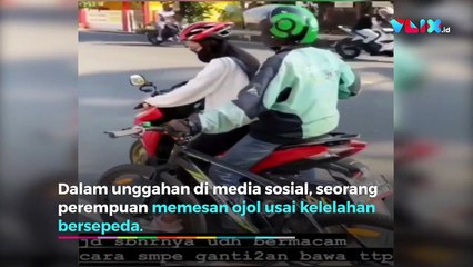 Kecapekan, Perempuan Ini Order Ojol untuk Bawa Sepeda