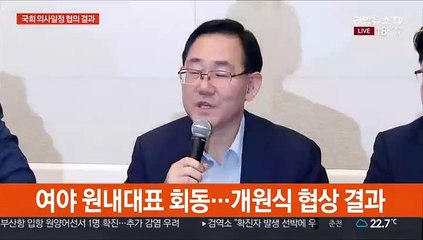 [현장연결] 여야 원내대표 회동…"7월 입시국회 일정 합의"