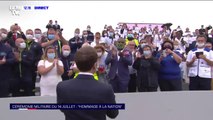14-Juillet: Emmanuel Macron remercie les soignants présents place de la Concorde