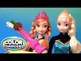 Disney Frozen Color Magic Anna Doll in Her Coronation Dress With Elsa Color Changing Dolls