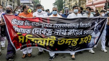 BJP protest over MLA death, Buses vandalised,roads blocked