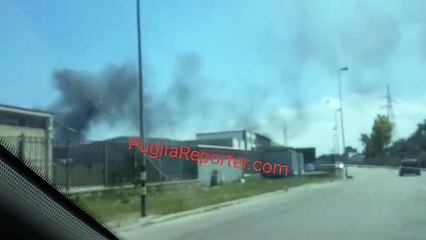 Incendio a Barletta, zona via Callano