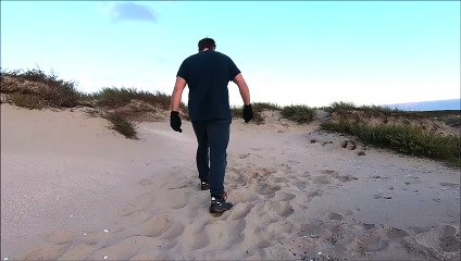 MMA drop hammer fist into the sand