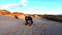 MMA ground and pound training Punches and hammer fists into the sand 4