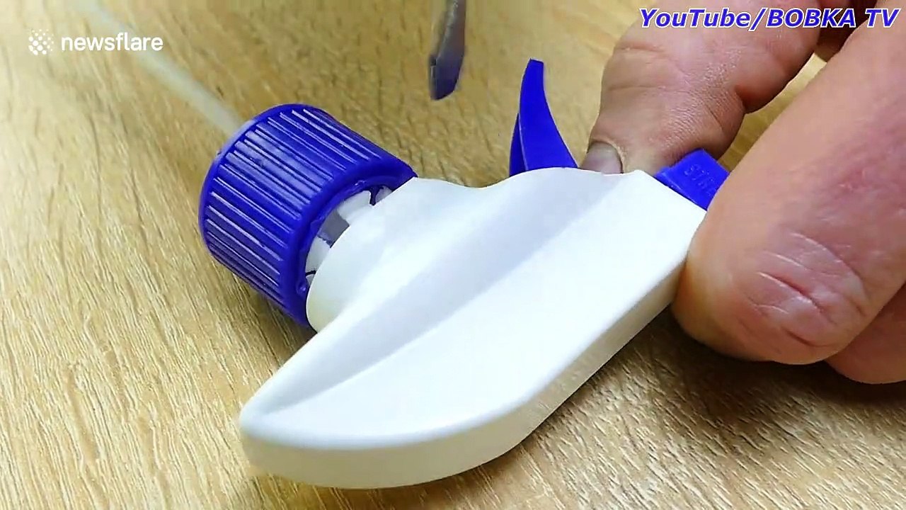 Vlogger creates simple spray-painting device from household objects