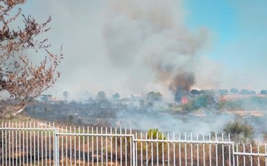 Roma - Incendio a Boccea, in azione i Vigili del Fuoco (14.07.20)
