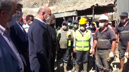Bakan Soylu, Yusufeli'ndeki Sel Bölgesinde İncelemelerde Bulundu tg