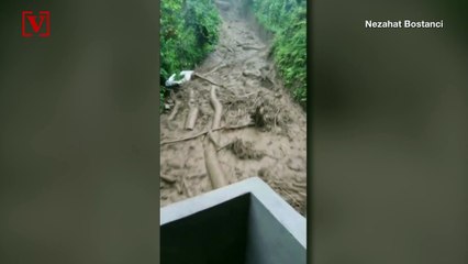 Heart-Stopping Video Shows Moment Where Man Narrowly Escapes Floodwaters