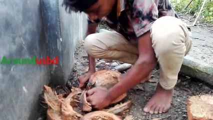 amazing coconut cutting skills village boy