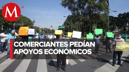 Tras bloqueo, comerciantes del Bosque de Chapultepec liberan Paseo de la Reforma