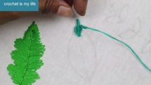 10 Types Of Leaves Embroidery Designs For Beginners | تعلم عمل10 اشكال ورق شجر بخيط وابره الجزء الاول