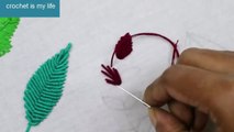 10 Types Of Leaves Hand Embroidery Designs For Beginners (2) | عمل ورد بالخيط والابره الجزء الثانى