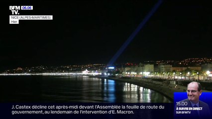 86 faisceaux lumineux ont illuminé le ciel de Nice en hommage aux victimes de l'attentat du 14 juillet 2016