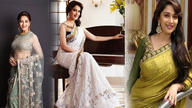 Madhuri Dixit को साड़ी में देख हर कोई हुआ दीवाना | Madhuri Dixit Stylish Saree Look | Boldsky