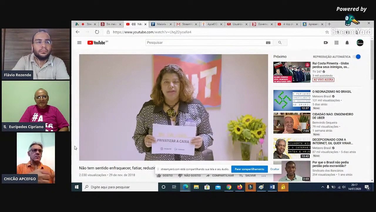 Retransmissão: Live- A Caixa sob ataque (14-07-2020)