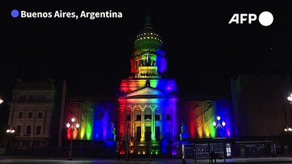 Rainbow monuments in Buenos Aires to celebrate 10 years of legal same-sex marriage