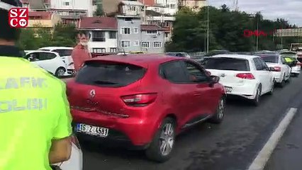 15 Temmuz Şehitler Köprüsü girişinde zincirleme kaza trafiği kilitledi