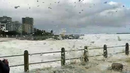 Cape Town Storm Brings Waves of Seafoam onto Shore