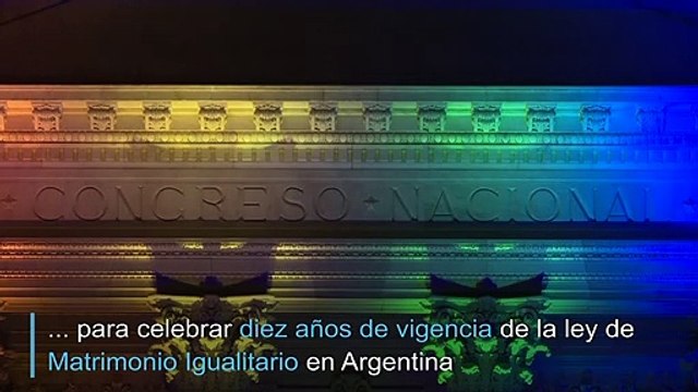 Un arcoiris por el matrimonio igualitario en Argentina